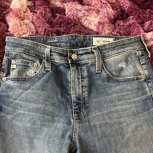 Women’s Blue Jeans Aged Denim Farah Boot High-Rise Fit